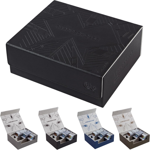 Magnetic Closure PU Leather Card Storage Box for 1800+ Trading Cards - Black - Picture 9 of 11