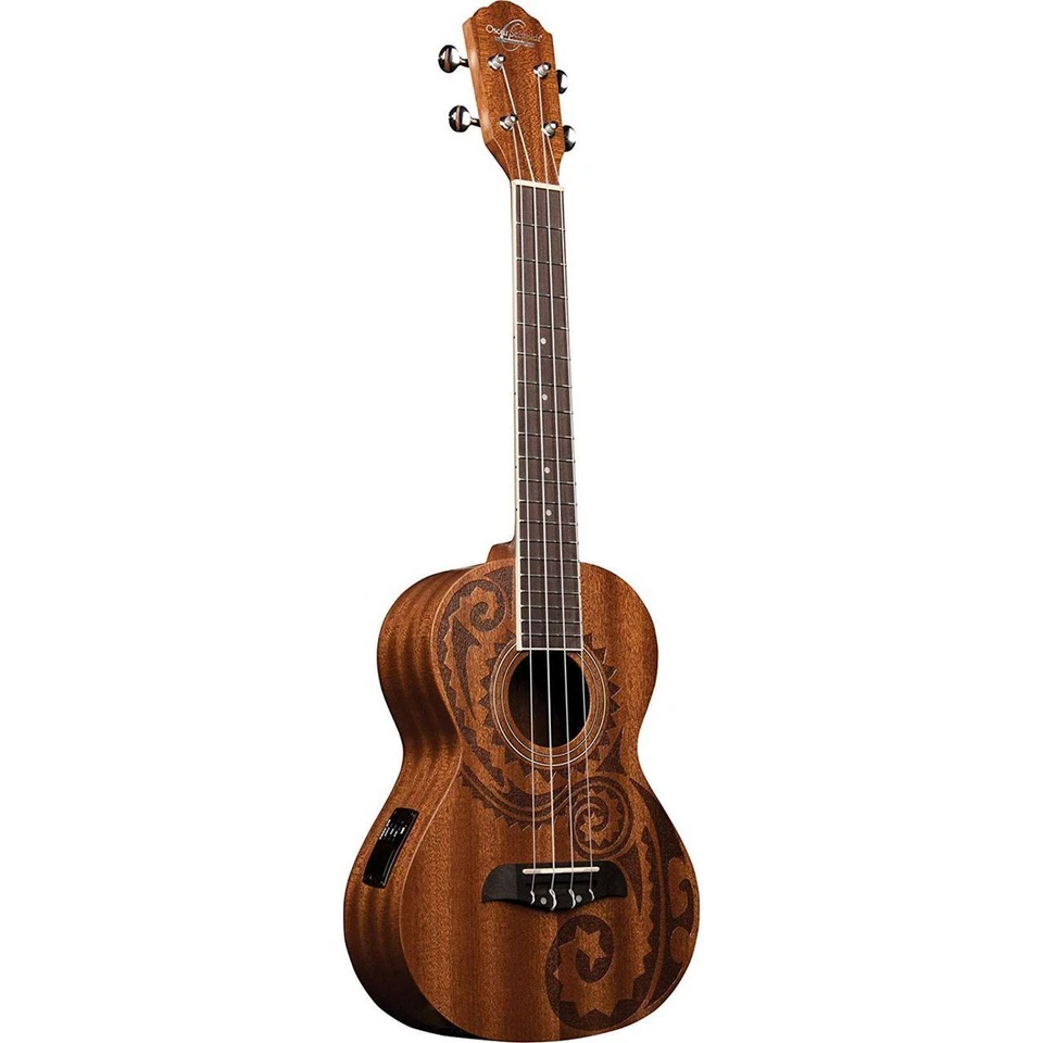 Oscar Schmidt OU2TETAT Tattoo Acoustic Electric Tenor Ukulele, Natural - Image 2 of 3