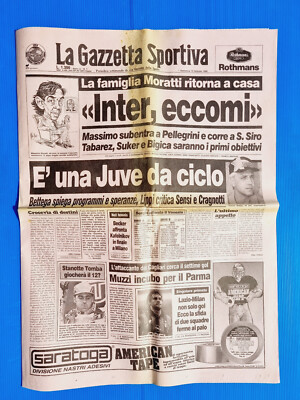 GAZZETTA DELLO SPORT 19 FEBRUARY 1995 MAXIMA MORATTI PRESIDENT INTER-BETTEGA