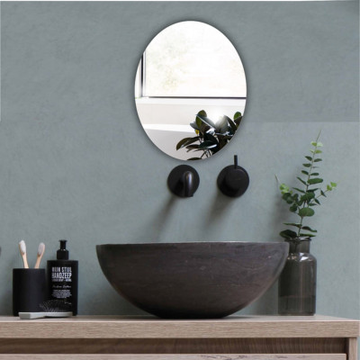 Badezimmer Waschtisch Acryl Spiegel oval geformt bruchsicher Wanddekor kein Selbermachen