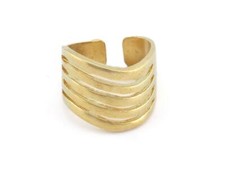Adjustable Stripes Ring Raw brass 18mm 8US inner size 3366