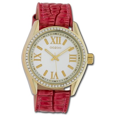 Oozoo Damen Armbanduhr Timepieces Analog Leder pink UOC10227