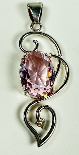 Pietra ovale viola chiaro ametista argento sterling 2" - Foto 2 di 10