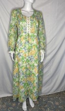 Vintage 60s 70s Floral Maxi Dress Smocking Hippie Prairie Wedding Festival