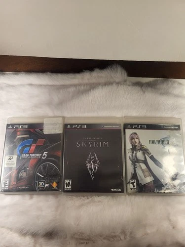 PS3 Three Game Lot Skyrim Final Fantasy XIII Gran Turismo PlayStation 3 Complete