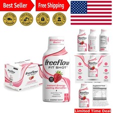 6 Pack Fit Energy Shots - Strawberry Burst, Caffeine  Vitamins for Wellness