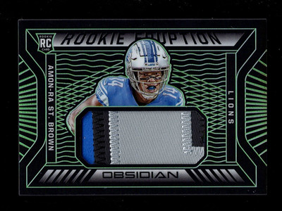 2021 OBSIDIAN ROOKIE ERUPTION AMON-RA ST. BROWN RC PATCH 35/50 LIONS