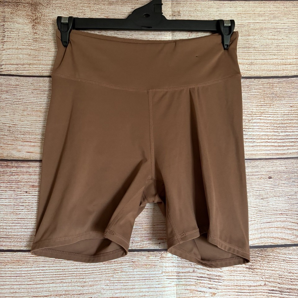 Cotton On Bike Shorts ~ Size M Women's ~ Brown Scrunch Bum Mid-Thigh Leggings