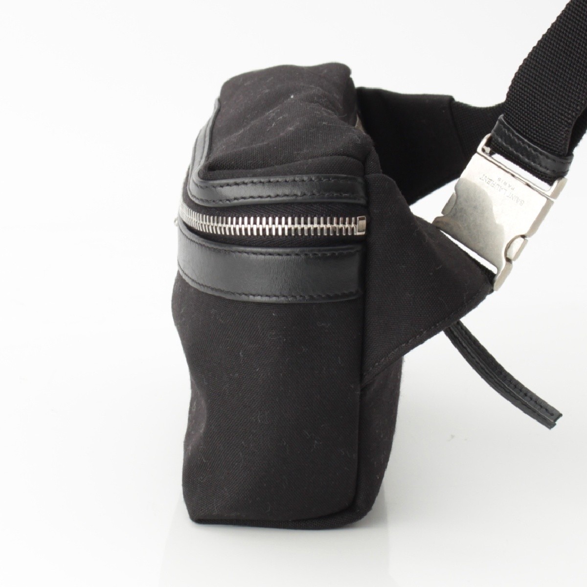 SAINT LAURENT City Borsa in pelle tela con logo in vita a tracolla 505973 nera