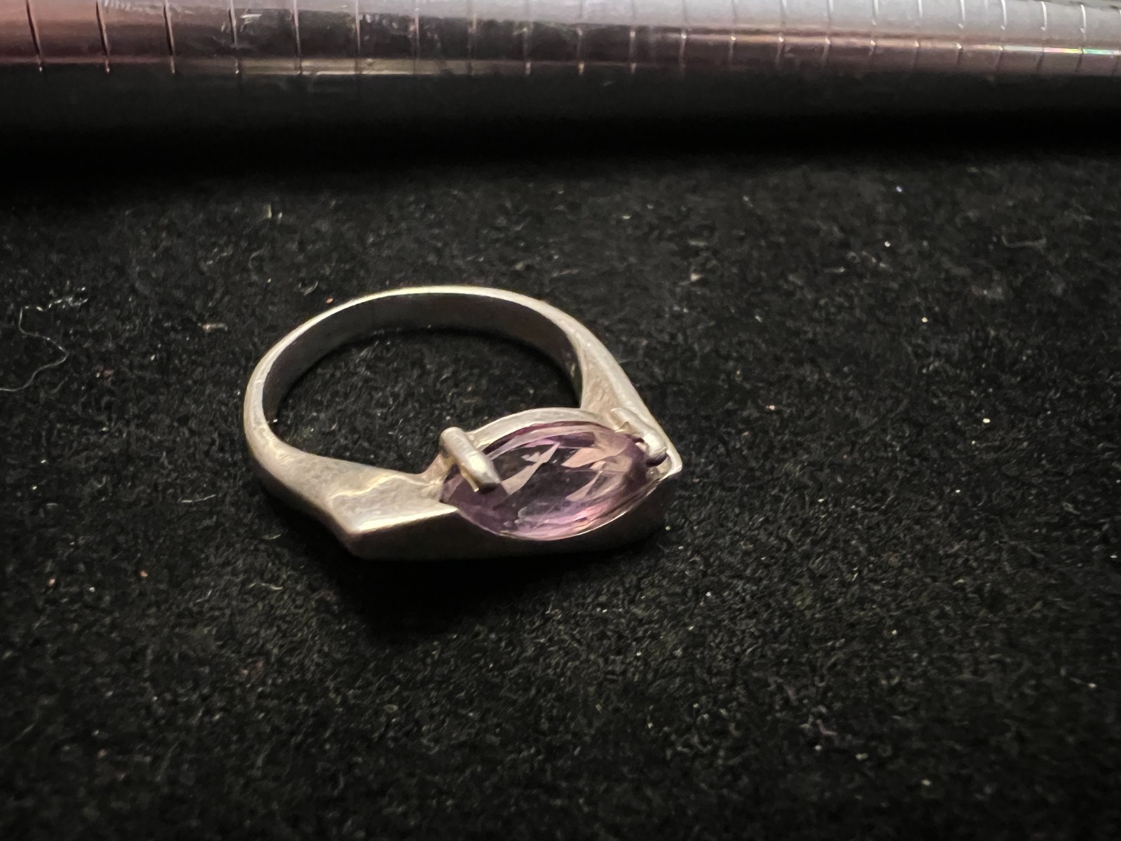 Solid Sterling Silver 925 Amethyst Modernist Desi… - image 11