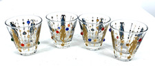 Culver Mardi Gras Jeweled Glasses Lowball 1960s Set of 4