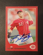Tony Cingrani Autograph Signed 2013 Topps RC Red Border Cincinnati Reds