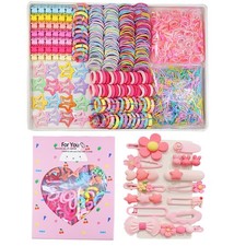 889 pcs Elastic Hair Ties for Girls Hair Accessories Ponytail Holders Colorfu...