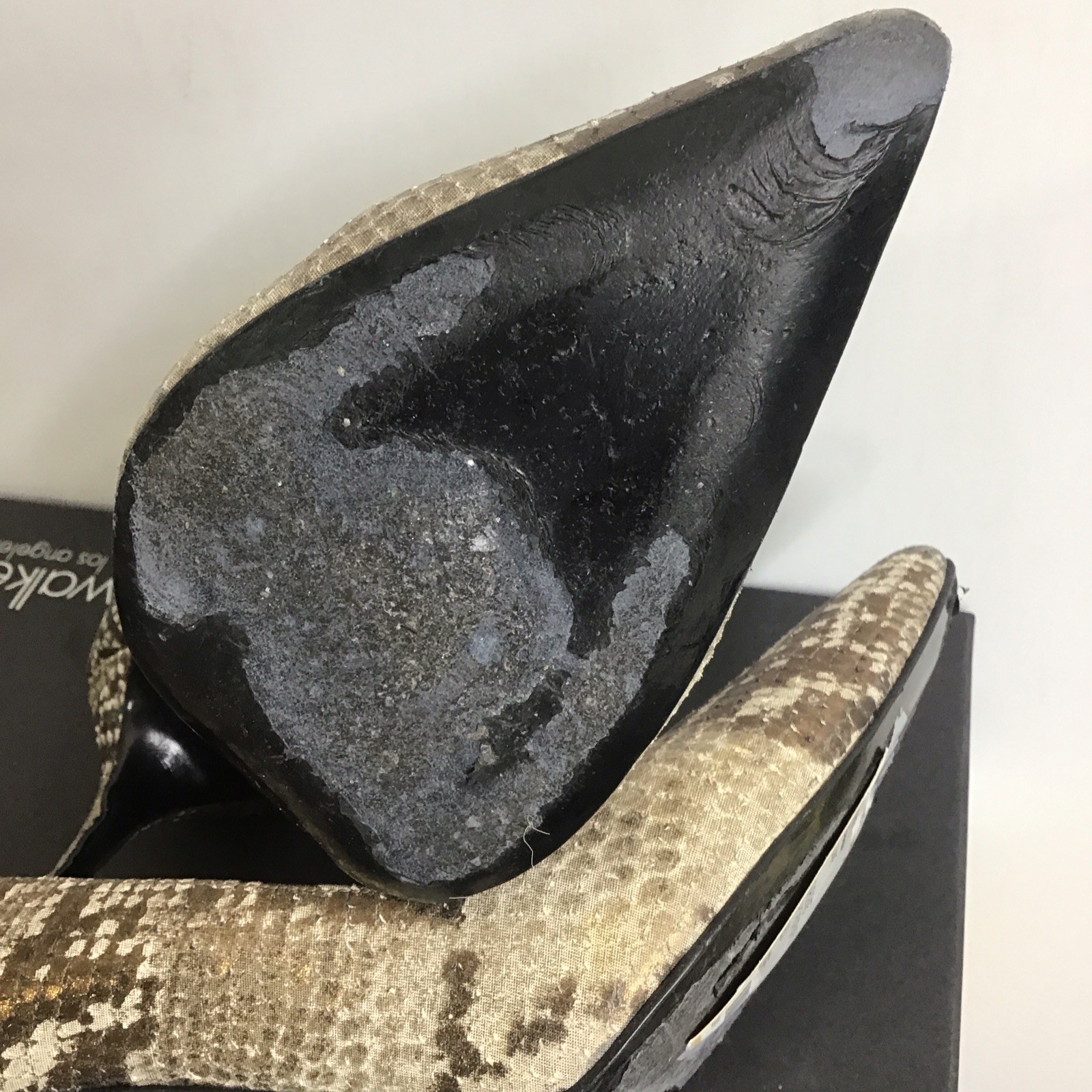 Elyse Walker Sable Met Bronze Python Leather Prin… - image 7