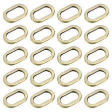 20Pcs Metal Oval Ring, 3/4" Flat Oval Ring Buckle Belt Fastener, Brushed Brass