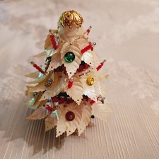 Vintage Push Pin Christmas Miniature Tree Tin...