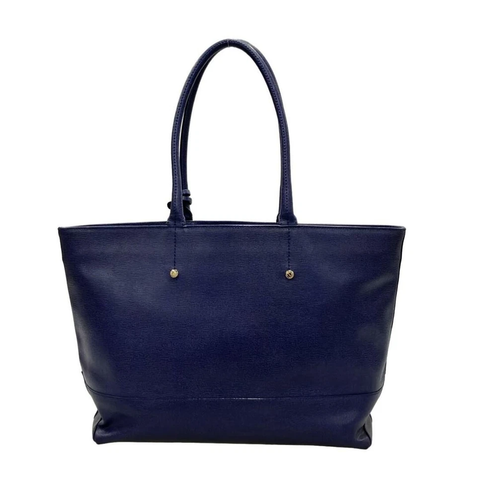 FURLA navy leather tote bag shoulder bag used - Image 2 of 4