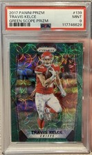 Travis Kelce 2017 PANINI PRIZM #139 Green Scope Prizm SP /99 PSA 9 POP 2 Chiefs!