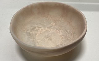 Nashi Home Australia Resinware Large Serving Bowl Swirled Cream Tan
