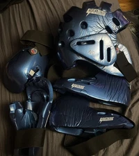 Lightning Blue Karate Sparring Gear Package Used - Kids  XL  5/6  Feet