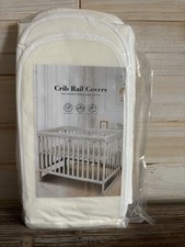 3 Piece White-Crib Rail Cover Protector Safe Teething Guard Wrap -Standard Crib4