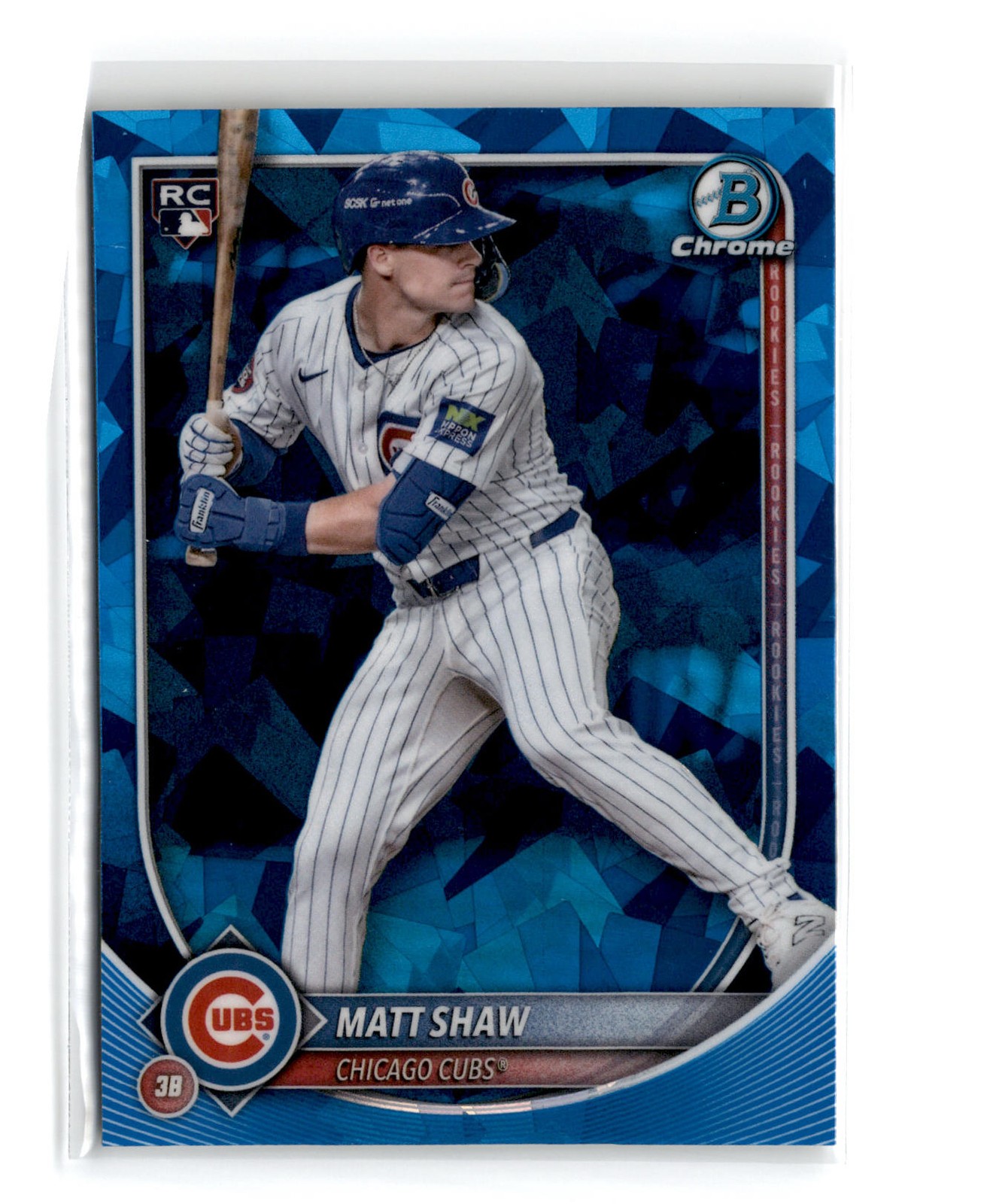 Matt Shaw 2025 Bowman Chrome Sapphire Edition #46 RC Chicago Cubs