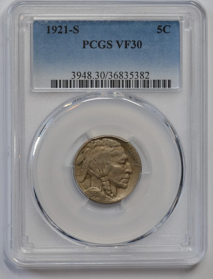 1921 S Buffalo Nickel, PCGS VF30, Excellent Tough Date, Ryan's Rare Coins, C7415 - Image 2 of 4