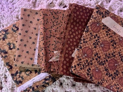 Quilt Fabric - Quality, Name-brands; Stash Builder   Gold, Rust - 5 Pieces