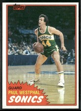 1981-82 Topps Paul Westphal #101W ~ NM-MT ~