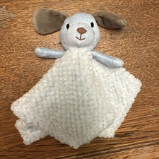 Okie Dokie Blue Plush Puppy Dog Gray Ears Textured Security Blanket Lovey 2019