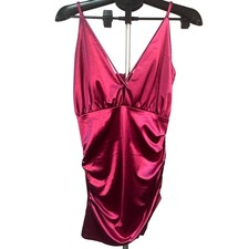 Double Crazy Mini Dress Women's Medium Bright Pink Valentine's Day Sexy Bodycon