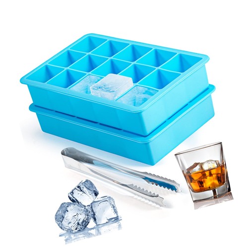 Wesoke 4 Pack Ice Cube Vassoi in silicone piazza esagonale Rosa