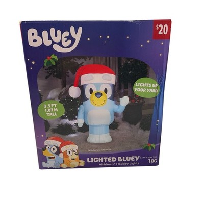 Bluey Christmas Inflatable 3.5 FT Gemmy Lighted Blow Up Santa Hat Decoration