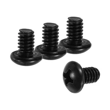 1/4-20 x 3/8" Pan Head Machine Screws, 25 Pcs 304 Stainless Steel Screw Black