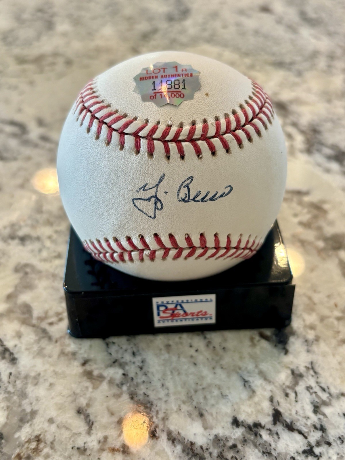 Yogi Berra Autographed Baseball New York Yankees, PSA/DNA authenticated