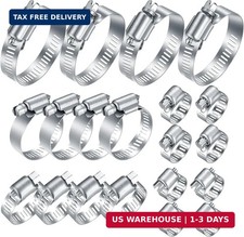 20Pcs Adjustable Stainless Steel Hose Clamps Assortment Kit, 1/4-2 in 6-51mm W