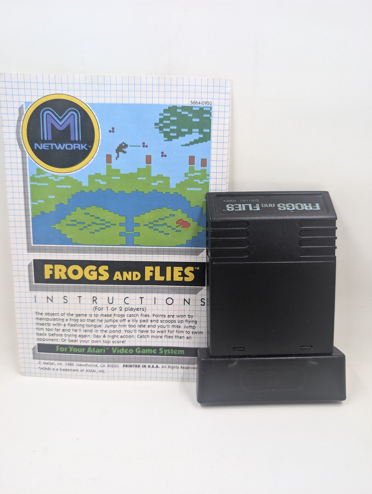 Frogs and Flies Atari 2600 M Network Cartridge with Manual 1982 Tested & Cleaned
