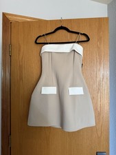 JLUXLABEL Women's strapless Beige And White Dress Size Medium NWT