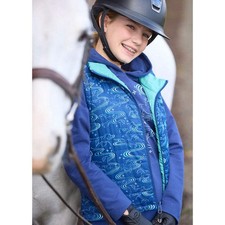 60339 Kerrits Kids Ride the Wind Reversible Quilted Riding Vest Lapis/ Aqualuxe