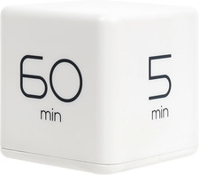 Mooas Cube Timer White , Timers Cube Flip Block Timers Productivity Gravity Sen