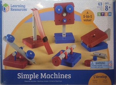Learning Resources 5 Simple Machines Science Set 63 Pcs Kit-STEM-New Sealed