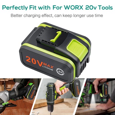 6,0Ah 20V Akku Für Worx Li-Ion Batterie WA3553 WA3551.1 WA3572 WX176 WG894 WX523