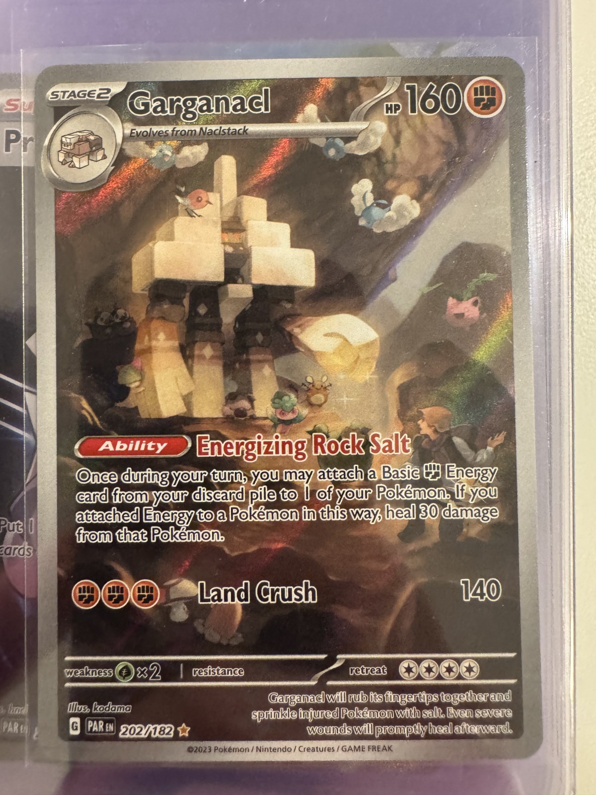 2023 Pokemon Sv04: Paradox Rift Garganacl 202/182 Holo IR NM
