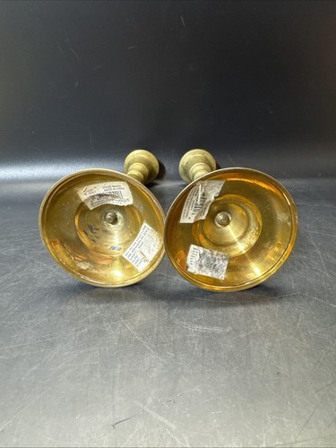Vintage Metal Pair Of Candlesticks 7” Tall - Picture 6 of 10