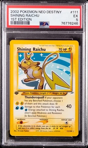 2002 POKEMON NEO DESTINY 1ST EDITION #111 SHINING RAICHU PSA 5