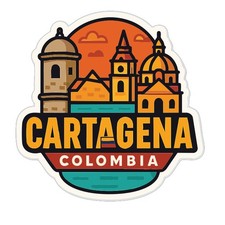 Cartagena Colombia Sticker Decal Vinyl Die-Cut City Skyline Landmark Design