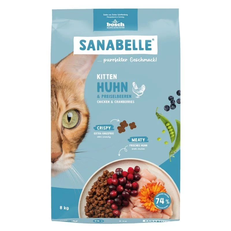 Sanabelle Kitten Huhn Trockenfutter 8kg ausgewogene Ernährung für Kitten