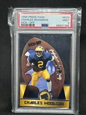 1998 Press Pass Kick-Off Charles Woodson #KO3 RC PSA 9  Michigan Wolverines Sb2