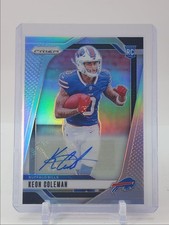 KEON COLEMAN 2024 PANINI PRIZM ROOKIE AUTOGRAPH SILVER RC AUTO Q3766