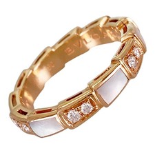 BVLGARI Serpenti Viper 353207 Rose gold Shell Diamond Ring